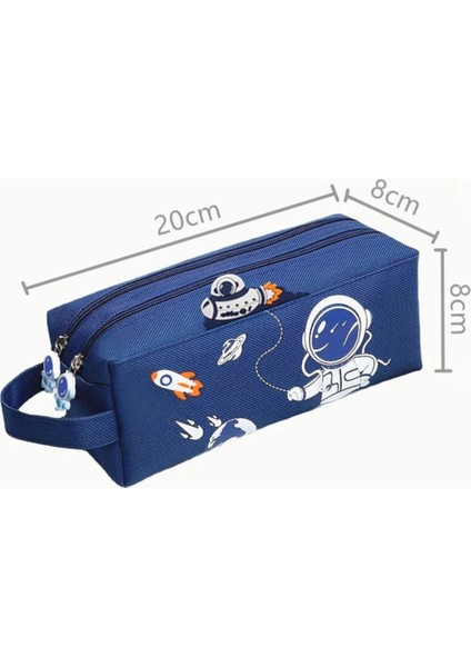 W0167B4 Uzay Astronot Taşınabilir Kalem Kutusu Sevimli Karikatür Çocuk Kırtasiye Çantası Büyük Kapasiteli Saklama Çantası Okul Öğrenci Kanvas Kalem Çantası (Yurt Dışından) modelleri