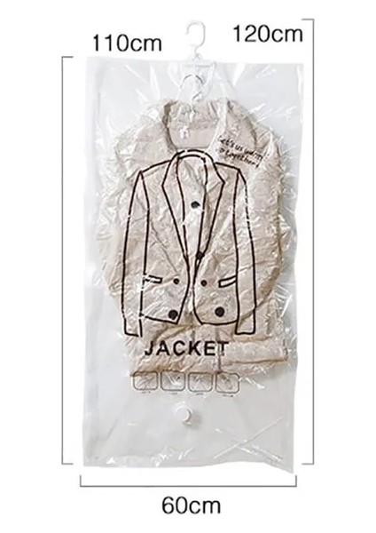 60X110 cm Hava Vakum Torbaları Organizatör Elbise Dolabı Elbise Şeffaf Sıkıştırma Mühür Saklama Çantası Asılı Askı ile Yerden Tasarruf Edin (Yurt Dışından)