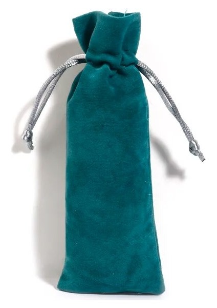 Tavuskuşu Yeşili 5 Adet Kadife Ipli Çanta Hediye Takı Dikdörtgen Renkli Kadife Torbalar Takı Çantaları (Kullanılabilir Alan: 12.5X6CM) 15CM x 6cm (Yurt Dışından)