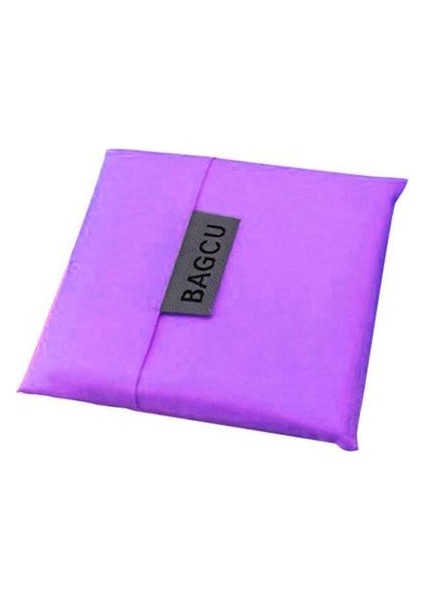 Mor 1 Adet Taşınabilir Katlanır Alışveriş Çantası Dayanıklı Hafif Yerden Tasarruf Sağlayan Büyük Kapasiteli Polyester Tote Yeniden Kullanılabilir Kare Saplı Çanta (Yurt Dışından)