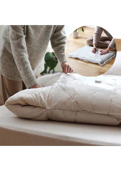 70X100CM Space Saver Vakum Poşeti Saklama Çantası Ev Düzenleyici Şeffaf Sınır Katlanabilir Elbise Organizatör Mühür Sıkıştırılmış Seyahat Çantaları (Yurt Dışından)