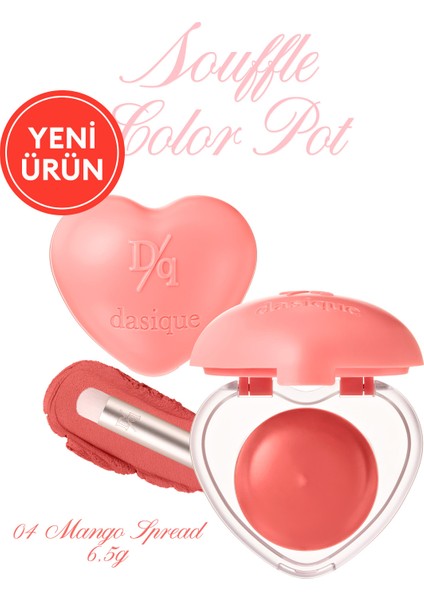 Kalp Tasarımlı, Yoğun Pigmentli, Köpük Yapılı, Kadife Bitiş Sunan Ruj Dasıque Souffle Color Pot #04 Mango Spread