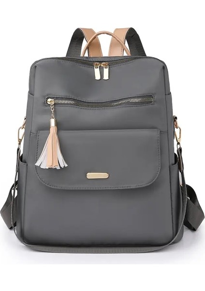 Moda Kadın Sırt Çantası Basit Dönüştürülebilir Seyahat Sırt Çantası Kadınların Rahat Omuz Çantası Renk: Gri (Yurt Dışından)