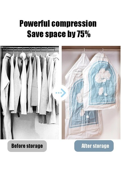 El Pompası Dolap Asılı Vakum Saklama Torbası Giysiler Için, Yeniden Kullanılabilir Sıkıştırma Vakum Torbası Askı Yerden Tasarruflu Şeffaf Mühür Çanta (Yurt Dışından) fırsatları