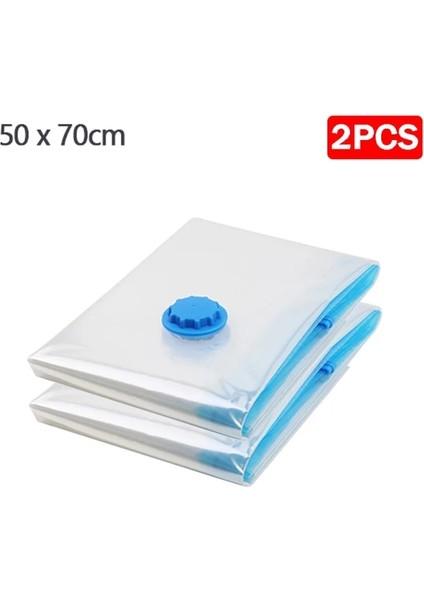 2 Adet 50X70 Uygun Vakum Poşeti Depolama Ev Düzenleyici Şeffaf Elbise Organizatör Mühür Sıkıştırılmış Seyahat Yerden Tasarruf Çanta Paketi (Yurt Dışından)