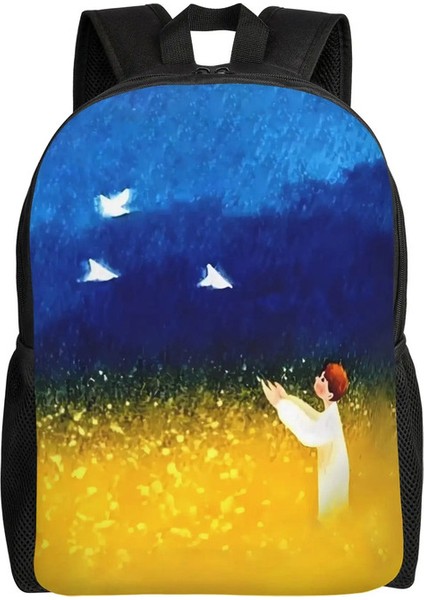 Ukrayna Bayrak Suluboya Boyama Sırt Çantası Okul Çantaları Kolej Seyahat Çantaları 15 Inç Dizüstü Bilgisayar Unisex Polyester ile Fermuar Renk: 3/beden: 11.8X4.5X16.1 Inç (Yurt Dışından)