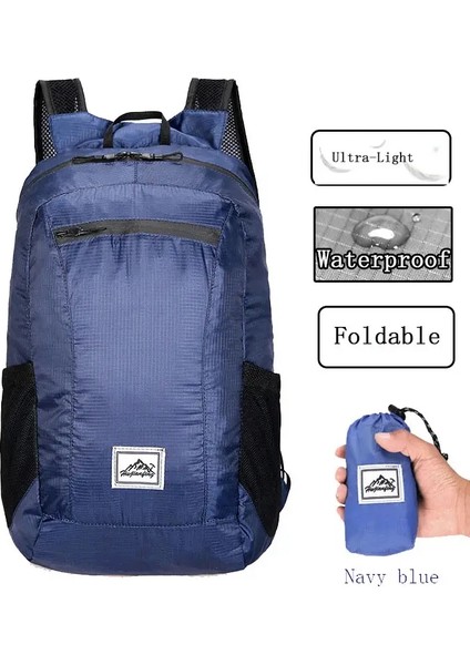 Hafif Taşınabilir Seyahat Sırt Çantası Erkekleri Açık Yolda Yürüyüş Katlanır Çanta Paketi Bisiklet Sırt Çantaları Su Geçirmez Ultralight Katlanabilir Çanta Renk: Dk Mavi (Yurt Dışından)