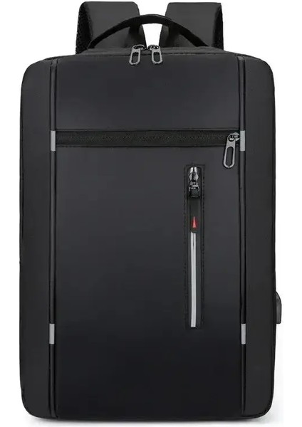 Su Geçirmez Iş Sırt Çantası Erkekler USB Okul Sırt Çantaları 15.6 Inç Dizüstü Bilgisayar Sırt Çantası Erkekler Için Büyük Kapasiteli Çipler Geri Paketi Çanta: Siyah (Yurt Dışından)