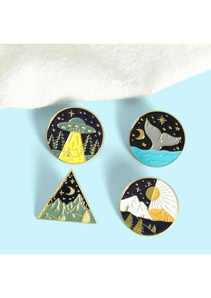 Style.13 Yaratıcı Trendy Karikatür Uzay Güneş Yağı Damlası Yaka Broş Rozetleri Pin Denim Çanta Hediye Erkek Kadın Moda Takı Giysi Dekorasyon (Yurt Dışından) fırsatları