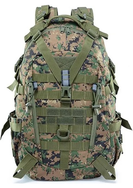 40L Taktik Sırt Çantası Erkekler Için Kamp Yürüyüş Sırt Çantaları Yansıtıcı Açık Seyahat Çantaları Hayatta Kalma Molle Tırmanma Sırt Çantası Renk: Jungle Digital (Yurt Dışından)