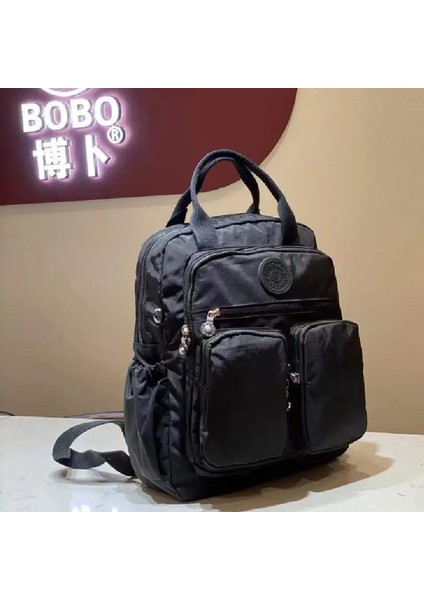 Moda Kadın Sırt Çantası Su Geçirmez Naylon Yumuşak Tutamak Katı Çok Cepli Seyahat Fermuarlı Feminina Okul Çantaları Dizüstü Bilgisayar Backpackcolor: Klasik Siyah (Yurt Dışından)