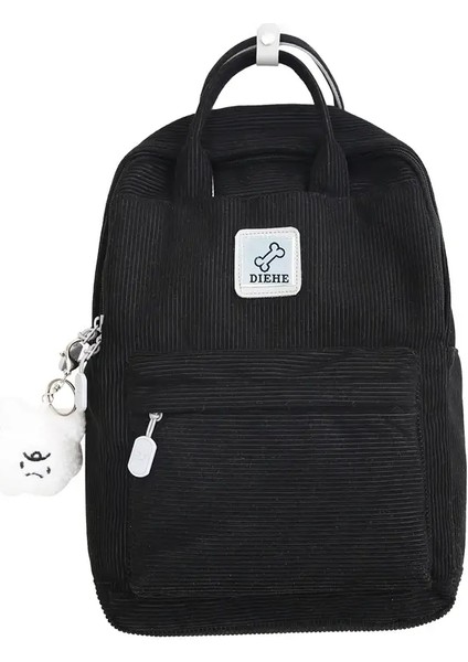 Stripe Sevimli Kadife Kadın Sırt Çantası Genç Kızlar Için Okul Çantası Küçük Harajuku Kadın Kolej Çantası Öğrenci Kitap Paketi: Pembe/beden: Sadece Çanta (Yurt Dışından)