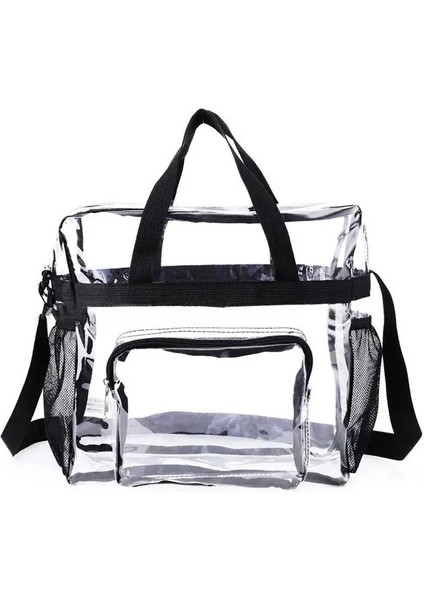 Siyah Çok Fonksiyonlu Kadın Kozmetik Çantası Yıkama Torbası Yerden Tasarruf Sağlayan Su Geçirmez Hafif Şeffaf Emek Tasarrufu Sağlayan Tote Saklama Çantası Bayan (Yurt Dışından)