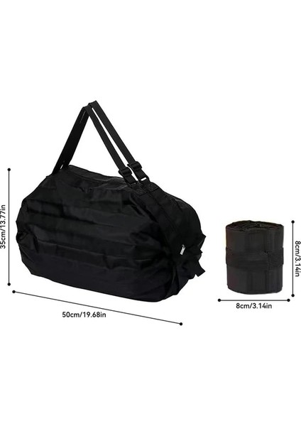 B-Black3 Katlanabilir Alışveriş Çantası Uzay Tasarrufu Yeniden Kullanılabilir Süpermarket Bakkal Alışveriş Çantası Seyahat Plaj Spor Spor Çantası Aperatifler Giysileri Için (Yurt Dışından)
