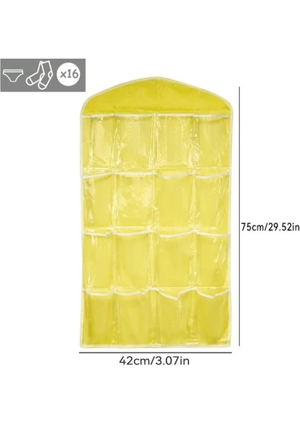 Yeşil 16 Girds Çorap Iç Asılı Organizatörler Odası Çift Taraflı Sütyen Çorap Elbise Asılı Saklama Çantası Yerden Tasarruf Dolap Dolap Organizatör (Yurt Dışından)