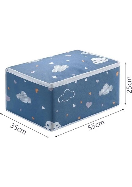 55X35X25CM Dokunmamış Yorgan Saklama Çantası Giyim Organizatör Yorgan Yastık Battaniye Organizatör Toz Geçirmez Uzay Tasarruf Çantası Büyük Kapasiteli (Yurt Dışından)