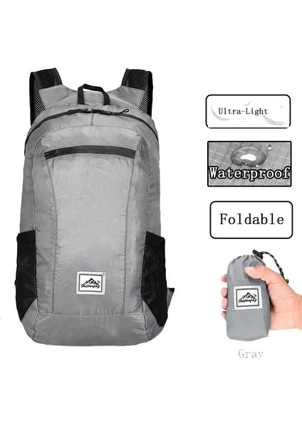 Hafif Taşınabilir Seyahat Sırt Çantası Erkekleri Açık Yolda Yürüyüş Katlanır Çanta Paketi Bisiklet Sırt Çantaları Su Geçirmez Ultralight Katlanabilir Çanta Renk: Gri (Yurt Dışından)