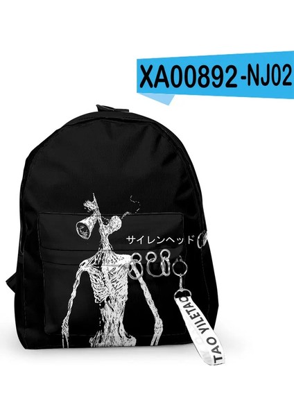 Popüler Gençlik Korku Creepypasta Siren Head School Çantalar Dizüstü Bilgisayar Backpacks 3D Oxford Su Geçirmez Anahtar Zincir Küçük Seyahat Çantaları Renk: Gösterildiği Gibi (Yurt Dışından)