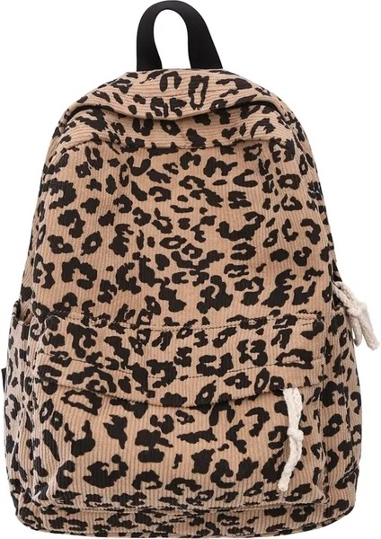 Kadife Leopar Sırt Çantası Gençler Okul Çantası Büyük Kapasiteli Gündelik Dizüstü Bilgisayar Sırt Çantası Çoklu Cepleri Açık Seyahat Bagcolor: Kahverengi (Yurt Dışından)