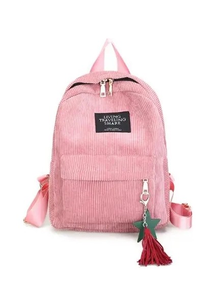 Yogodlns Kadınlar Backpacks Okul Omuz Çantası Tel Corduroy Sırt Çantası Kadın Defter Çantaları Kızlar Terpit Tarzı Sırt Çantası: Pembe (Yurt Dışından)