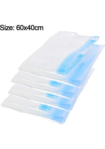 M (60X40 Cm) 2 Adet El Rulo Şeffaf Katlanabilir Sıkıştırılmış Sıkıştırma Vakum Torbası Ev Giysileri Şeffaf Plastik Saklama Çantası Uzay Tasarruflu Mühür Çanta (Yurt Dışından)