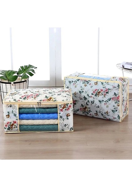 Renk 4 Xl-Yaklaşık 66X40X28CM Çiçek Desenli Katlanabilir Elbise Saklama Kutusu, Yorgan Düzenleyici Kılıf, Yerden Tasarruf, Ev Yatak Takımı, Kazak Konteyner Çanta, 1 Parça (Yurt Dışından) modelleri