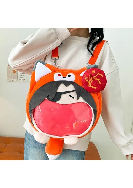 Y2K Japon Çizgi Film Peluş Sırt Çantası Kawaii Harajuku Anime Ita Çanta Öğrenci Okul Çantası Kadın Omuz Çantası Yeni Kız Cosplay Sırt Çantası Renk: Portakal (Yurt Dışından)
