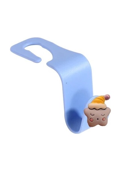 Lightblue-Bluestars 1 Adet Yaratıcı Karikatür Araba Koltuğu Askı Kancası Araba Aksesuarları Tutucu Kanca Maske Tutucu Yerden Tasarruflu Araba Organizatör Standı Çanta Tutucu (Yurt Dışından)