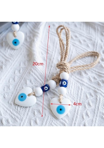 Sicim El Dokuması Şeytan Gözü Kolye Mavi Gözler Araba Duvar Süsü (Yurt Dışından)