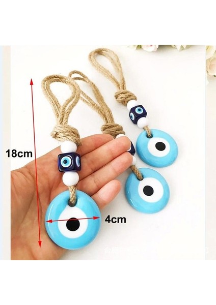 Sicim El Dokuması Şeytan Gözü Kolye Mavi Gözler Araba Duvar Süsü (Yurt Dışından)