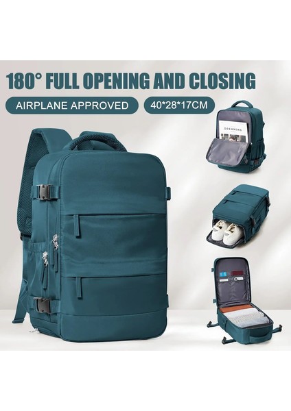 Kadın Erkekler El Bagaj Sırt Çantası Iş Dizüstü Çantası Kolej Sırt Çantası Su Geçidi Kabin Üzerinde Taşıma 40X30X20COLOR: Yeşil 1 (Yurt Dışından)