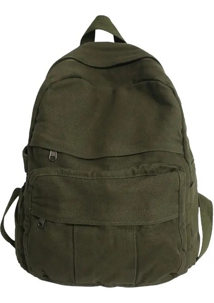 Tuval Kadın Sırt Çantası Kız Okul Çantası Büyük Kapasiteli Üniversite Öğrencileri Için Vintage Sırt Çantaları Rahat Kadın Seyahat Sırt Çantası Renk: Yeşil (Yurt Dışından)