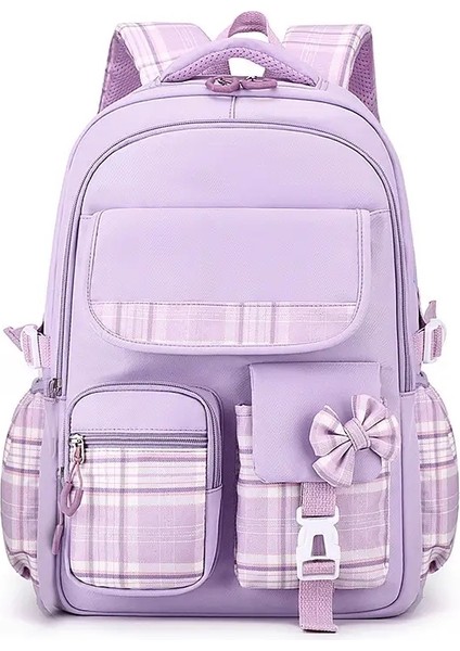 Sevimli Kadınlar Sırt Çantası Su Geçirmez Çok Cepli Naylon Okul Sırt Çantası Öğrenci Kadın Kızlar Için Kawaii Dizüstü Bilgisayar Kitap Çantası Mor Mochilascolor: Pl (Yurt Dışından)