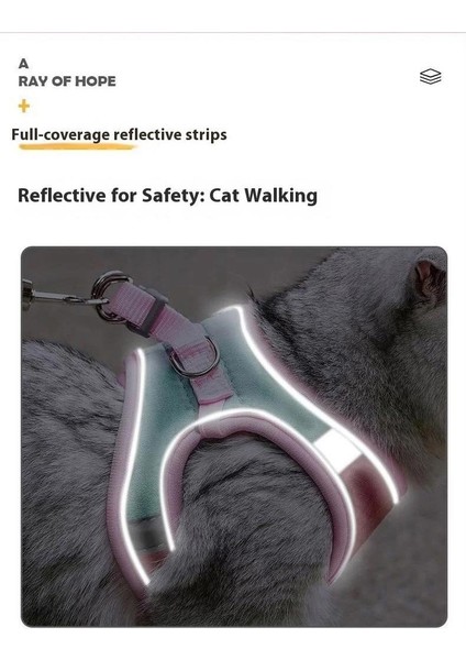 Kedi Tasması Sevimli Yelek Göğüs ve Sırt Kopmaz Yavru Kedi Cırt Cırtlı Güvenlik Tokası Yansıtıcı Evcil Hayvan Yürüyüş Tasması (Yurt Dışından) modelleri