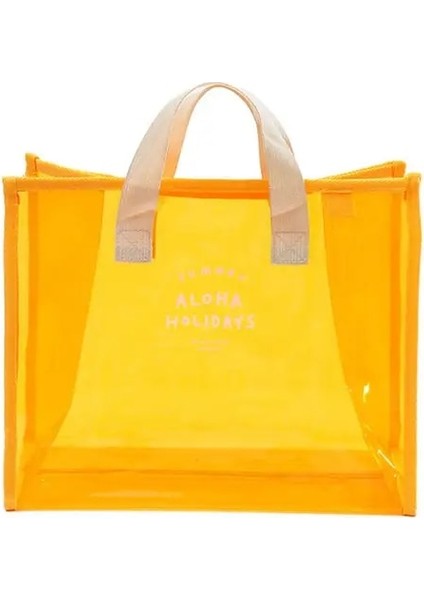 Sarı Alışveriş Çantası Büyük Kapasiteli Yerden Tasarruf Sağlayan Hafif Su Geçirmez Perspektif Çalışma Için Çok Yönlü Depolama Kılıfı (Yurt Dışından)