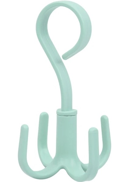 (4-Pençe) Yeşil 360° Dönebilen Askı Kancaları Yerden Tasarruflu Dolap Çanta Rafı Organizatör Tutucu Dolap Eşarp Kemeri Ayakkabı Asılı Depolama Kancaları (Yurt Dışından)