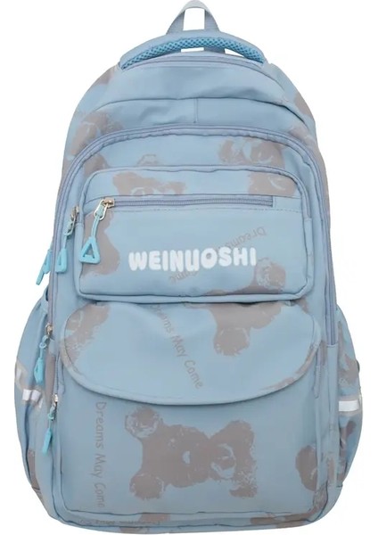 Günlük Gidip Gelme ve Öğrenci Sırt Çantaları Için Büyük Kapasiteye Sahip Naylon Bez Sırt Çantası Moda ve Çok Yönlü Renk: Mavi (Yurt Dışından)