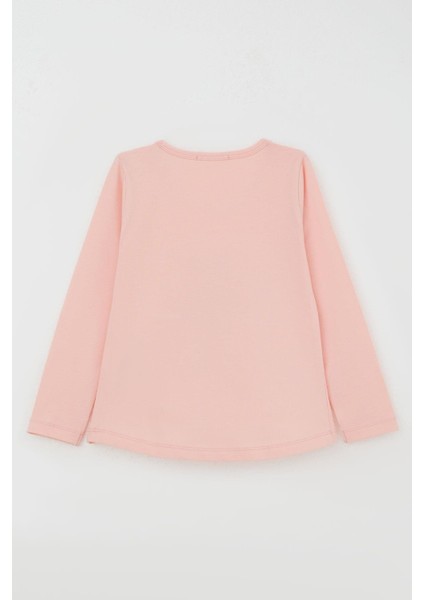 Kız Çocuk Taytlı Takım Sevimli Kız Baskılı Kalpli 2-6 Yaş, Pembe