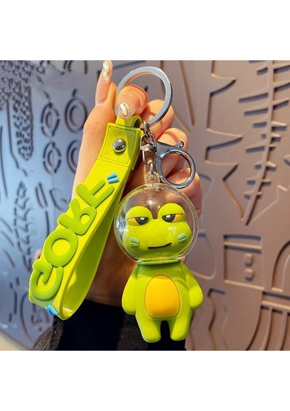02 Yeni Akrilik Kurbağa Anahtarlık Güzel 3D Uzay Kurbağa Şekil Çanta Anahtarlık Takılar Toka ile Karikatür Hayvan Araba Kolye Doğum Günü Hediyesi (Yurt Dışından)