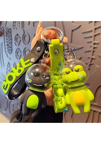 02 Yeni Akrilik Kurbağa Anahtarlık Güzel 3D Uzay Kurbağa Şekil Çanta Anahtarlık Takılar Toka ile Karikatür Hayvan Araba Kolye Doğum Günü Hediyesi (Yurt Dışından) fiyatları