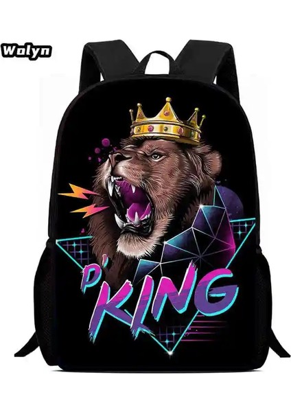 Mochila Okul Sırt Çantası, Kızlar Için Karikatür Aslan Okul Çantaları Erkekler, Dalı Hafif Çocuklar Anaokul Renk Için Sırt Çantası: COLOR004 (Yurt Dışından)