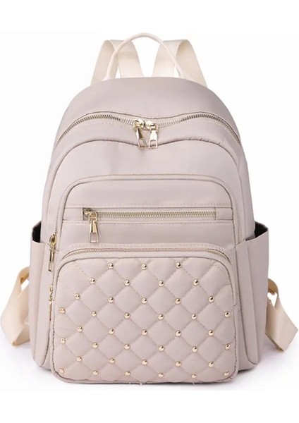 Moda Çanta Kadınları Yüksek Kaliteli Naylon Sırt Çantaları Kadın Büyük Seyahat Geri Paketi Genç Kızlar Için Büyük Okul Çantaları Omuz Çantası Rengi: Bej (Yurt Dışından)