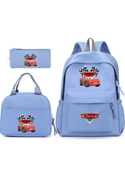 3pcs Disney Pixar Arabalar Lightning Mcqueen Erkekler Sırt Çantası Kadınlar Için Öğle Yemeği Çantası ile Okul Çantaları Konforlu Seyahat Setleri Renk: 002 (Yurt Dışından)