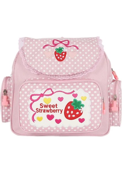 Pembe Kız Nakış Sevimli Çilek Çocukları Okul Çantası Öğrenci Hediyesi Çok Cep Naylon Moda Koleji Genç Kızkolor: Pembe (Yurt Dışından)