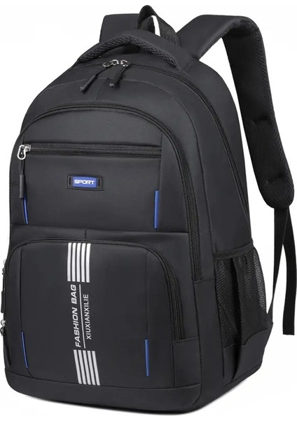 Erkekler Büyük Kapasiteli Seyahat Sırt Çantası - Dalı Naylon, Ayarlanabilir Omuz Kayışları, Çok Bölmeli ， Iş ve Okul Bagcolor: Siyah (Yurt Dışından)