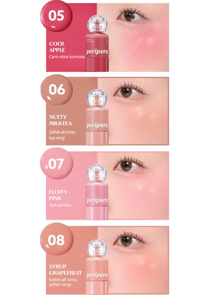 Ince Yapılı, Ciltle Bütünleşen, Pigmentli Likit Allık Perıpera Syrupy Tok Cheek (06 Nutty Milktea)