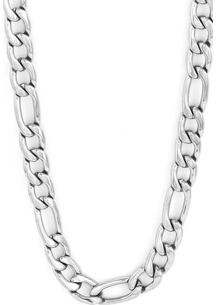 Figaro Erkek Çelik Kolye Bileklik Zincir Set 8mm eck19s