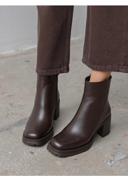 Etno Kahve Hakiki Deri Kadın Bot indirimleri