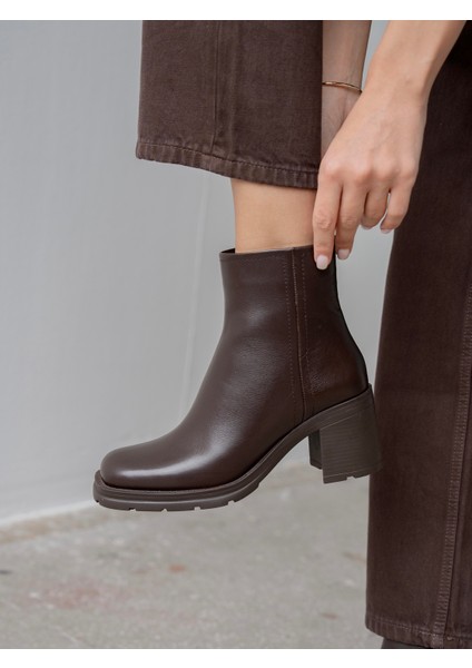 Etno Kahve Hakiki Deri Kadın Bot