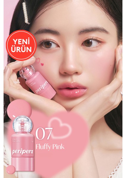 Ince Yapılı, Ciltle Bütünleşen, Pigmentli Likit Allık Perıpera Syrupy Tok Cheek (07 Fluffy Pink)